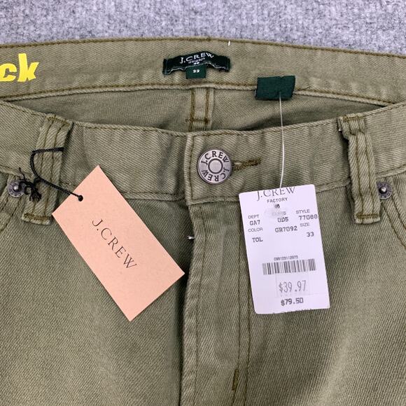 J Crew Jeans Mens 33 Ivy Green Toothpick Ankle Super Skinny Stretch 5 Pocket - Picture 4 of 11